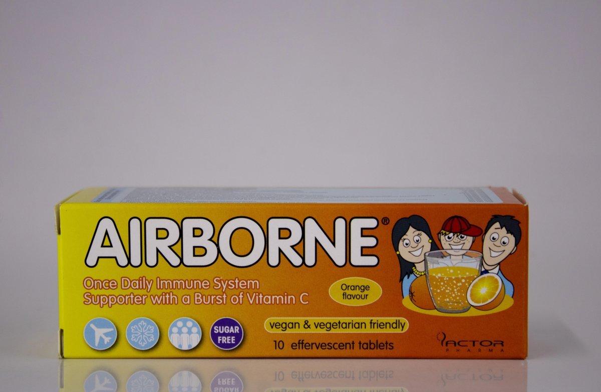 Actor Pharma - Airborne Orange Flavour 10 tablets, product pack