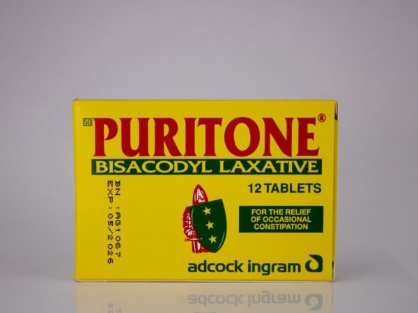 Adcock Ingram - Puritone Bisacodyl Laxative 12 tablets, product pack