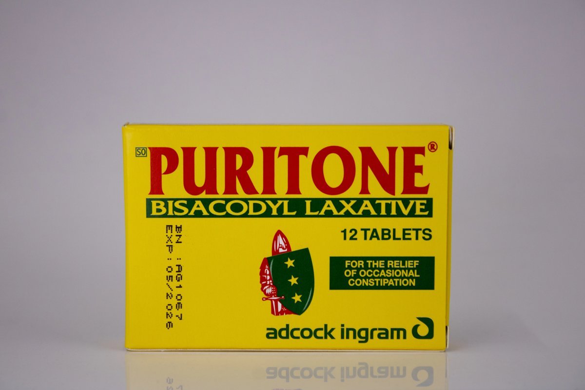 Adcock Ingram - Puritone Bisacodyl Laxative 12 tablets, product pack