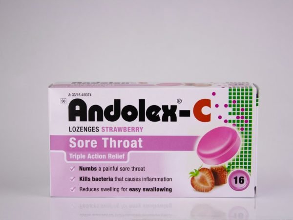 Andolex-C - Strawberry 16 lozenges, product pack