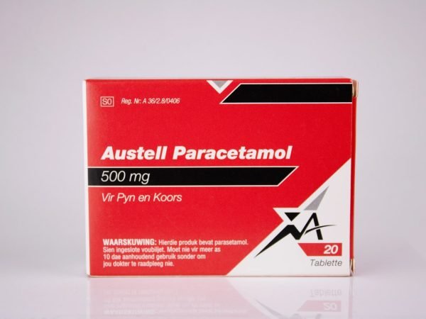 Austell - Paracetamol 500mg 20 tablets, product pack