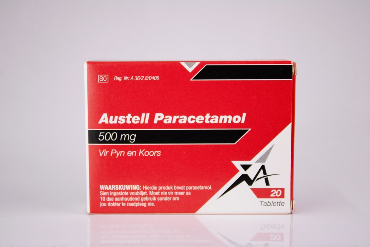 Austell - Paracetamol 500mg 20 tablets, product pack