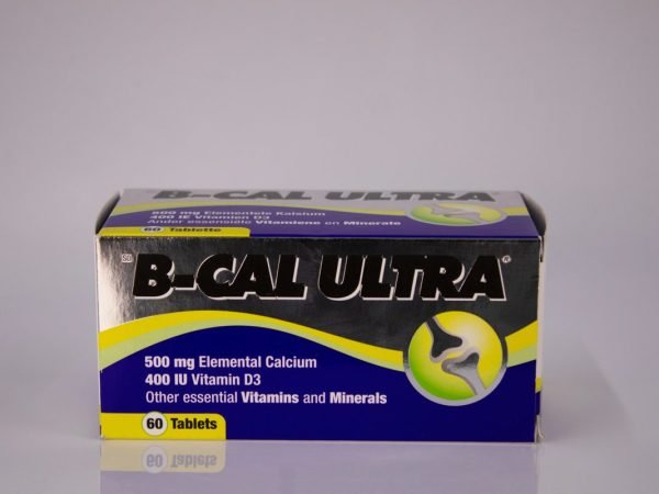 B-Cal Ultra - Elemental Calcium 500mg Vitamin D3 400UI 60 tablets, product pack