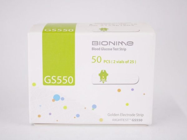Bionime GS550 - Blood Glucose Test Strips 50 PCS (2 vials of 25), product pack