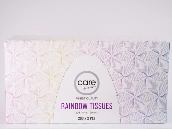 Care by SPAR - Rainbow Tissues 205 x 190mm 200 x 2 PLY, product pack
