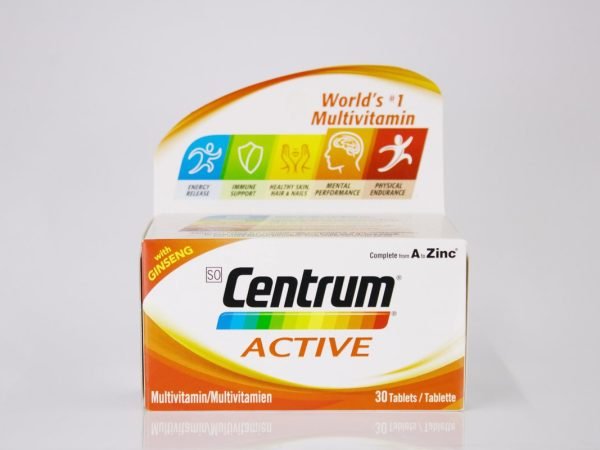 Centrum - Active Multivitamin 30 tablets with Ginseng, product pack