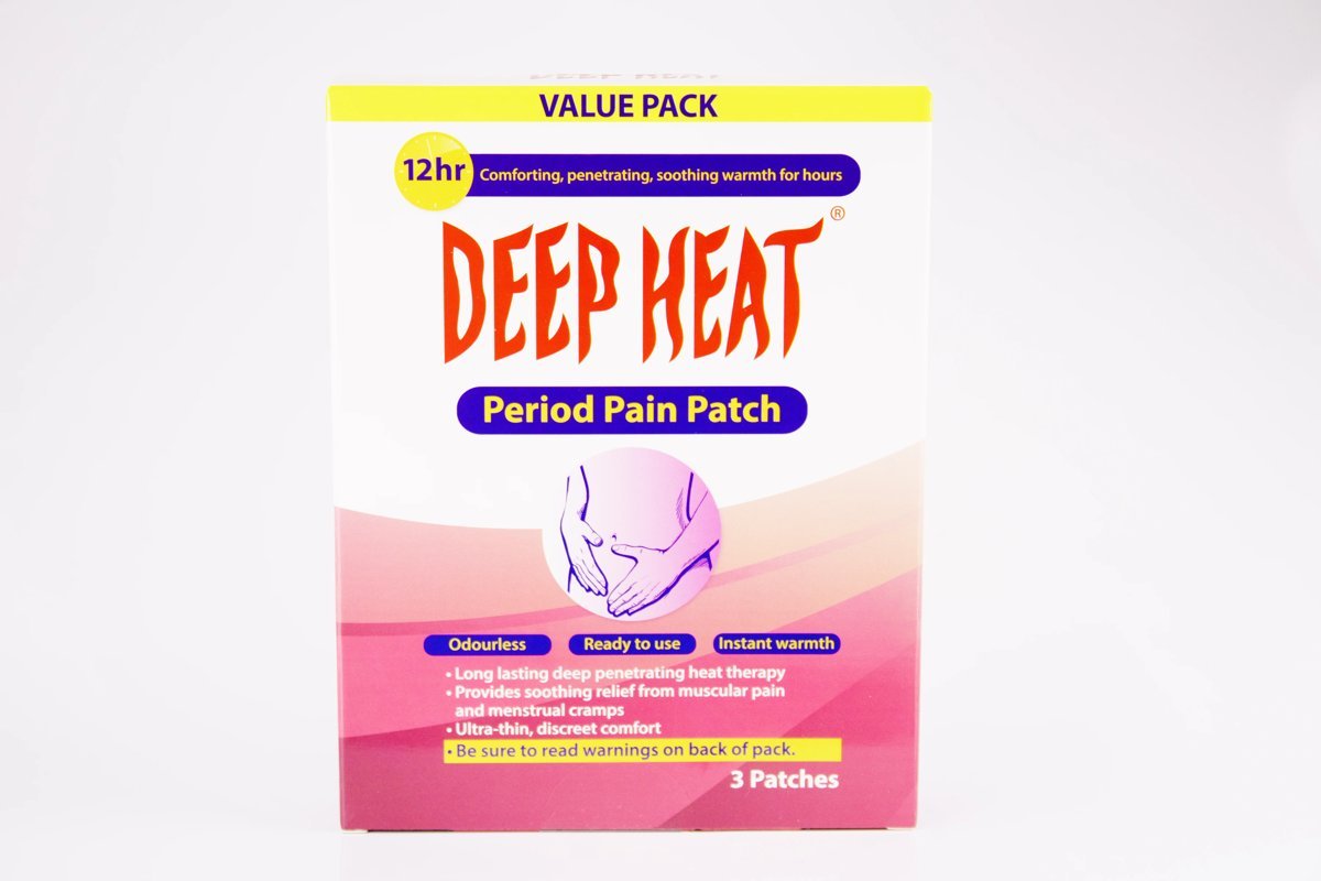DEEP HEAT - Period Pain Patch 12hr Value pack 3 Patches, product pack