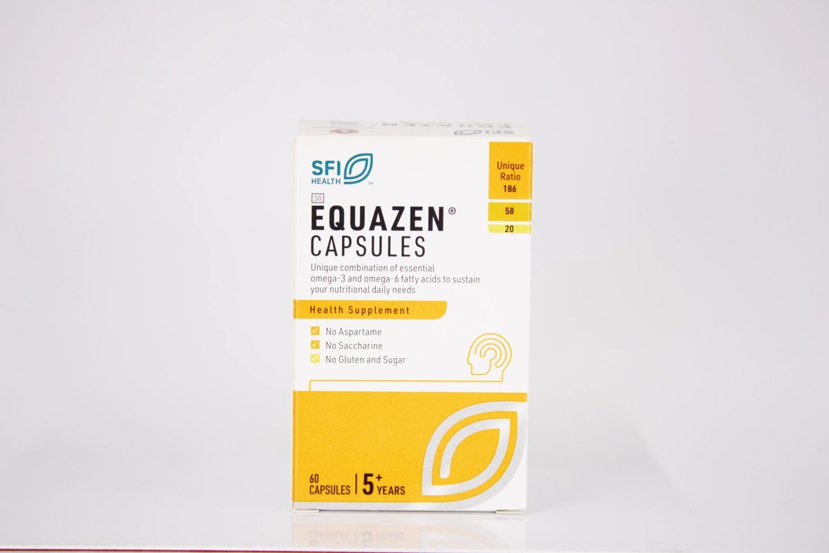 Equazen Capsules - Omega-3 and Omega-6 fatty acids 5+ years 60 capsules, product pack