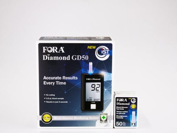 Fora Diamond GD50 - Blood Glucose Monitoring System + 50 Test Strips, product pack