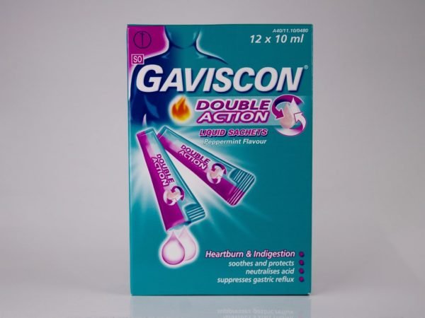 Gaviscon - Double Action Liquid Peppermint 12 x 10ml sachets, product pack