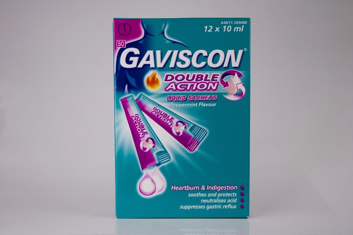 Gaviscon - Double Action Liquid Peppermint 12 x 10ml sachets, product pack