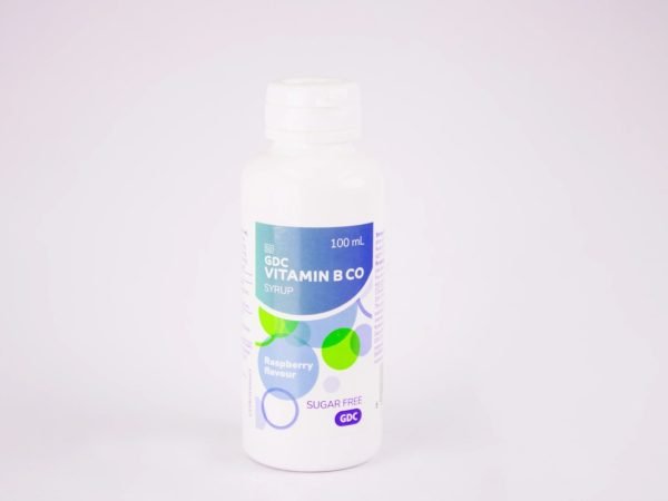 GDC - Vitamin B Co Syrup Raspberry Flavour Sugar Free 100ml, product pack