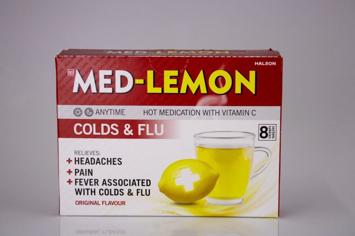 Haleon - Med-Lemon Colds & Flu Hot Medication with Vitamin C 8 sachets, product pack