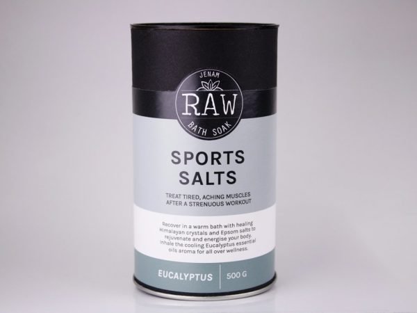 Jenam RAW Bath Soak - Sports Salts Eucalyptus 500g, product pack