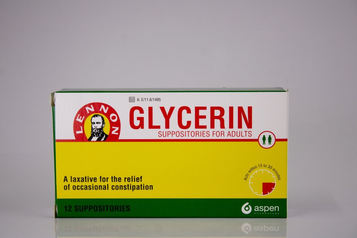 LENNON - Glycerin for Adults 12 suppositories, product pack