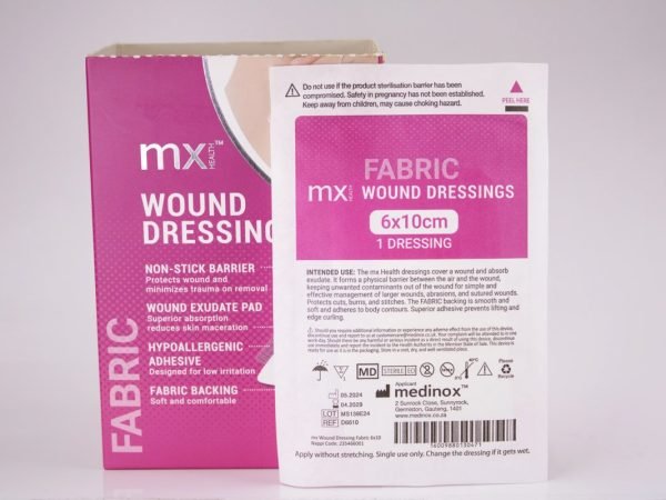 mx Health - Fabric Wound Dressing 6x10cm, product pack