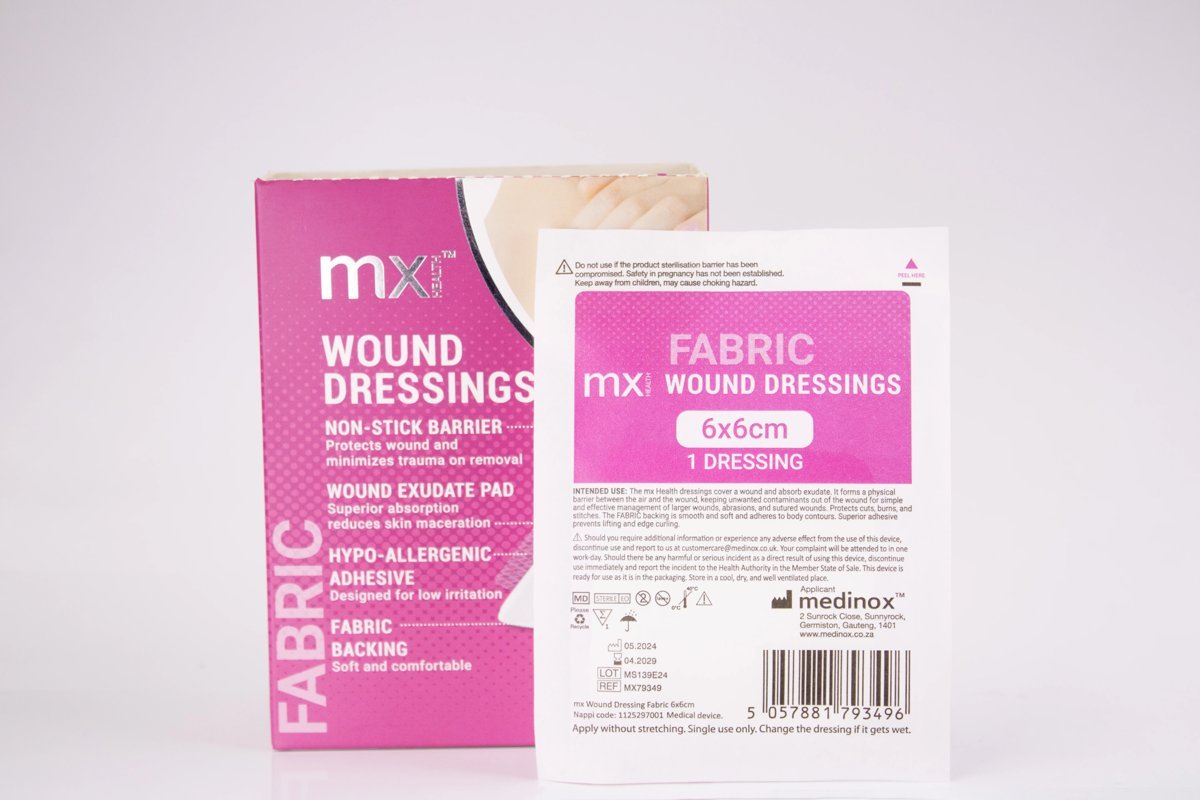 mx Health - Fabric Wound Dressing 6x6cm, product pack