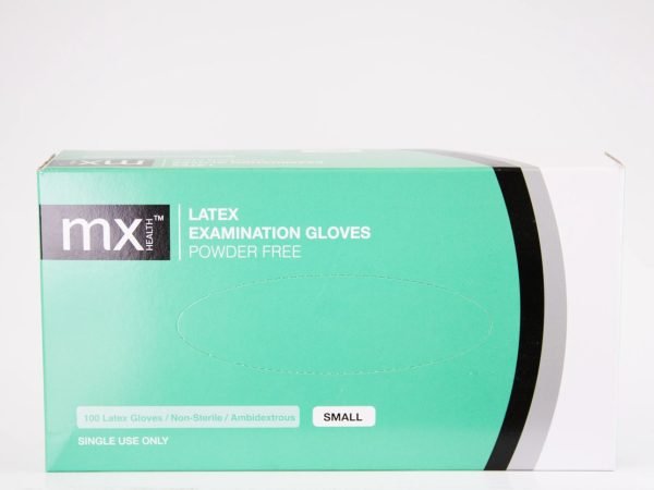 mx Health - Latex Examination Gloves Powder Free Small 100 pcs, product pack