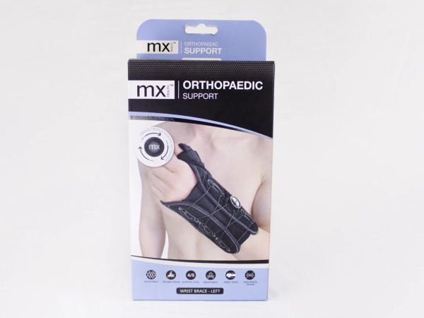 mx Health - Orthopaedic Support Wrist Brace Left, product pack