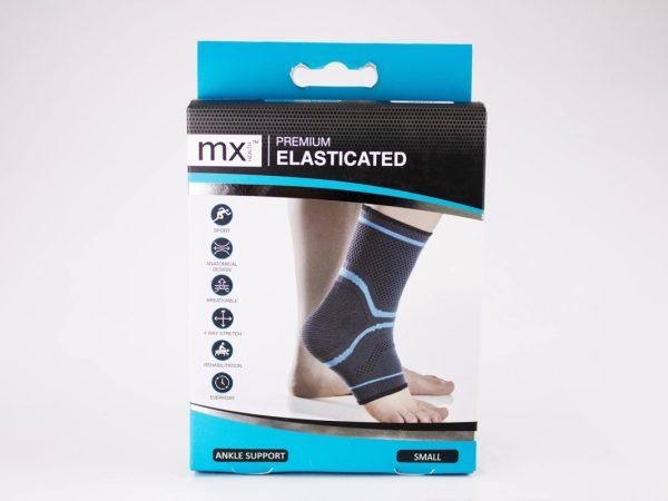 mx Health - Premium Elasticated Ankle Support Small, product pack