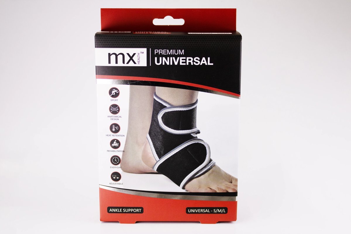 mx Health - Premium Universal Ankle Support S/M/L, product pack