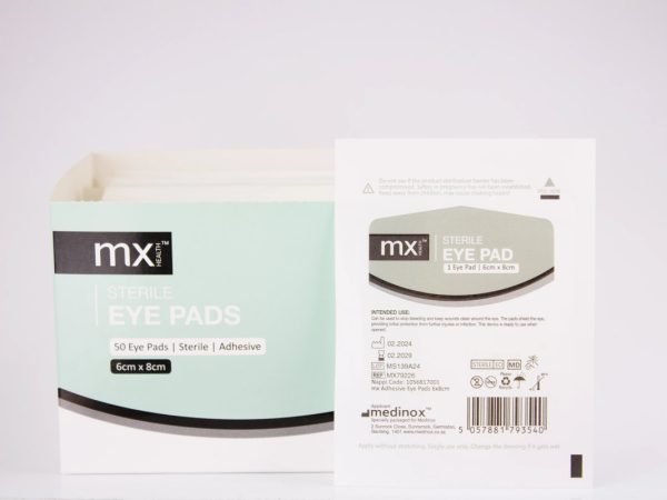 mx Health - Sterile Eye Pads 6x8cm 50 pcs, product pack