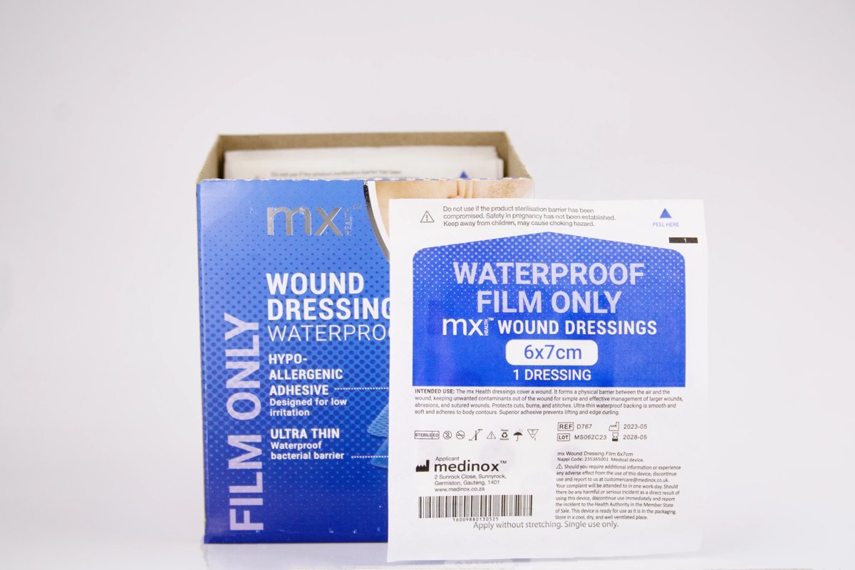 mx Health - Waterproof Wound Dressing Film Only 6x7cm, product pack