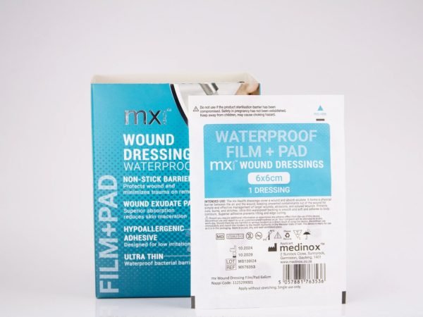 mx Health - Waterproof Wound Dressing Film + Pad 6x6cm, product pack