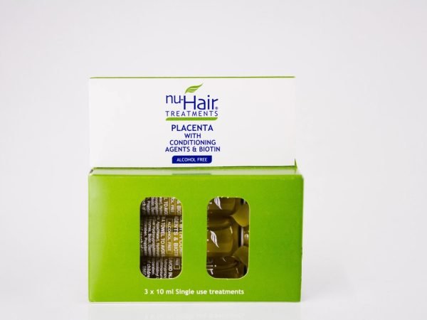 Nu-Hair Threatments - Placenta with Conditioning Agents & Biotin 3 x 10ml, product pack