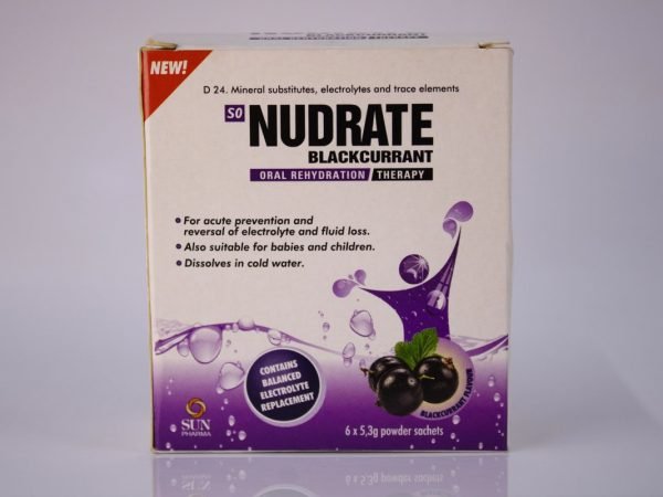 NUDRATE Blackcurrant - Oral Rehydration Therapy 6 x 5,3g sachets, product pack