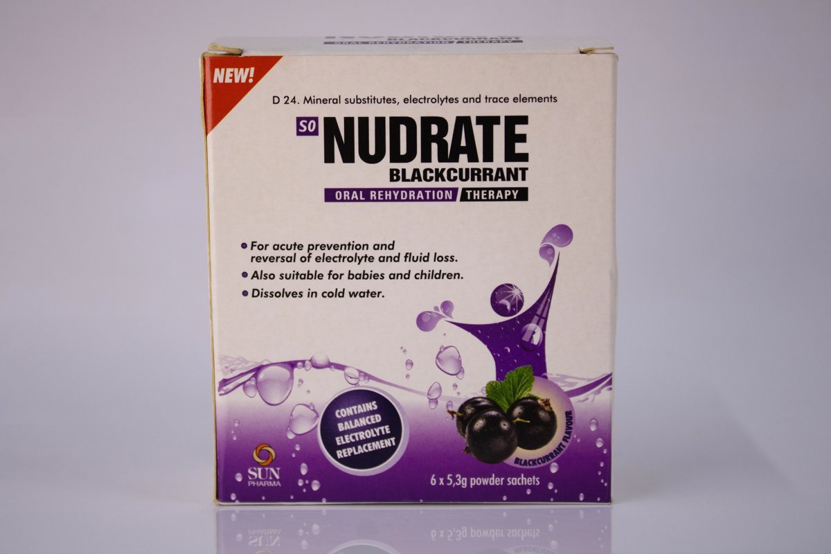 NUDRATE Blackcurrant - Oral Rehydration Therapy 6 x 5,3g sachets, product pack