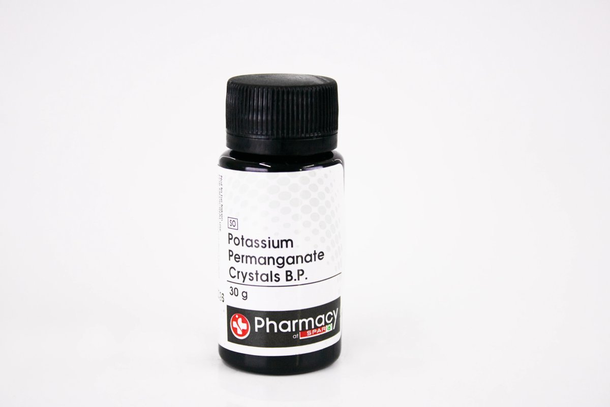 Pharmacy at SPAR - Potassium Permanganate Crystals B.P. 30g, product pack