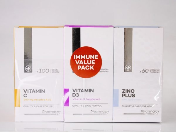 Pharmacy SPAR - Immune Value Pack Vitamin C 500mg + Vitamin D3 + Zinc Plus, product pack