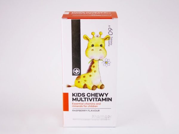 Pharmacy SPAR - Kids Chewy Multivitamin Raspberry Flavour 60 tables, product pack