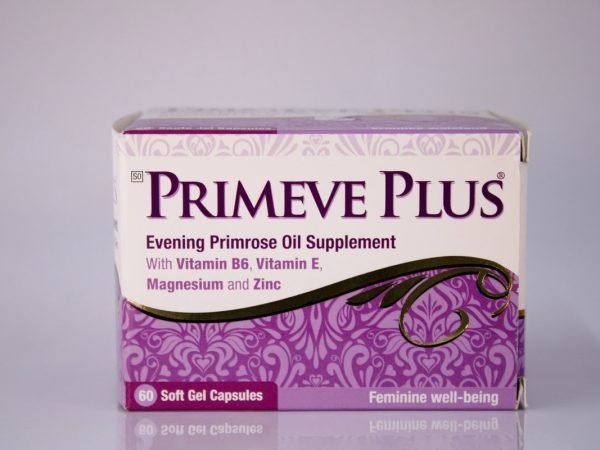 Primeve Plus - Evening Primrose Oil Supplement 60 capsules, product pack