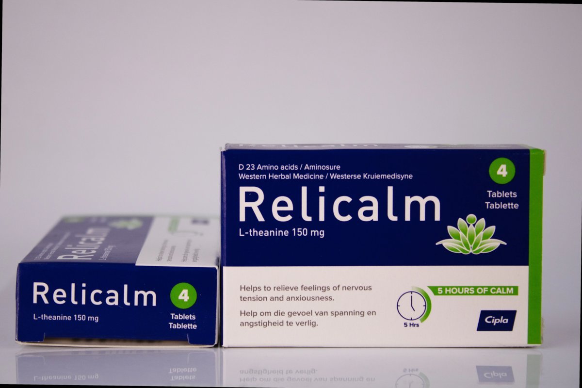 Relicalm - L-theanine 150mg 4 tablets, product pack