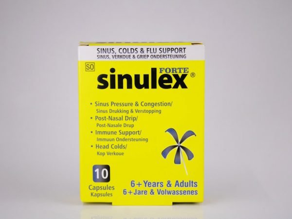 Sinulex Forte - Sinus Colds & Flu Support 6+ years & Adults 10 capsules, product pack