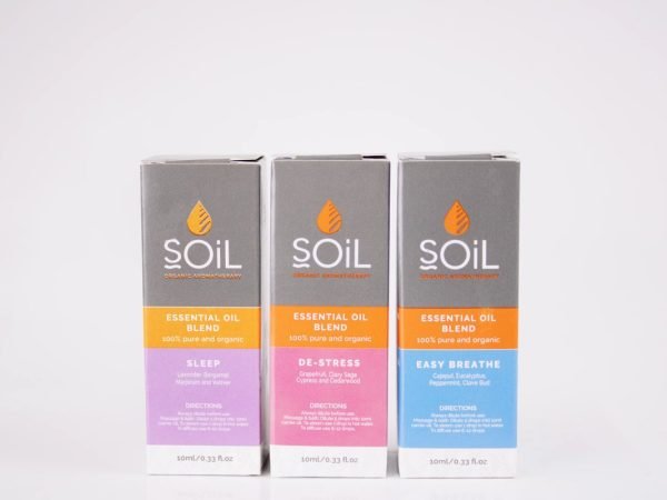 SOiL - Essential Oil Blend De-Stress 10ml / 0.33 fl.oz, product pack