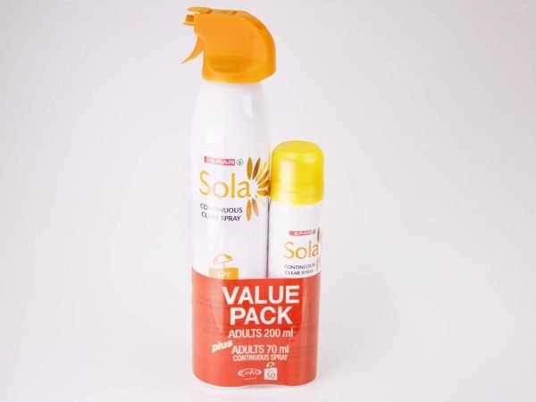 SPAR - Sola Continuous Spray Adults 200ml + 70ml, product pack