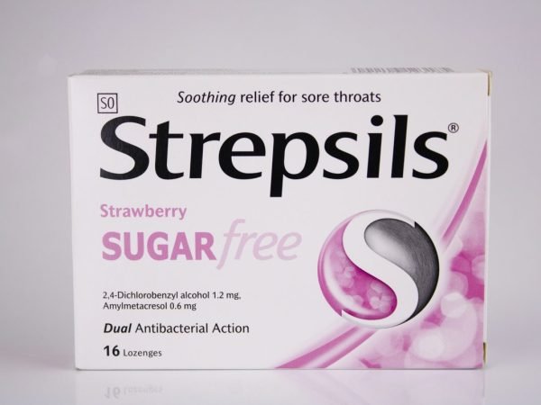 Strepsils - Strawberry Sugar Free 16 lozenges, product pack