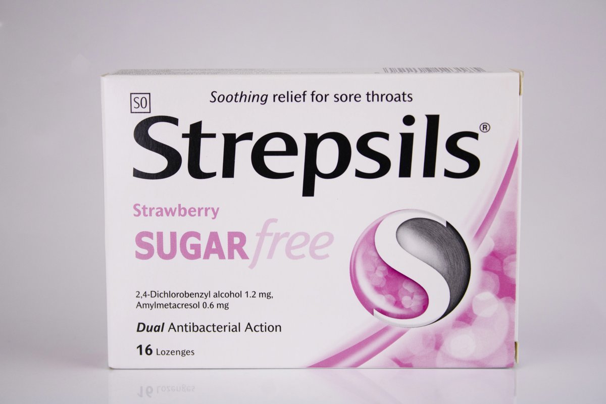 Strepsils - Strawberry Sugar Free 16 lozenges, product pack