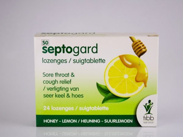 tibb health sciences - Septogard Honey Lemon 24 lozenges, product pack