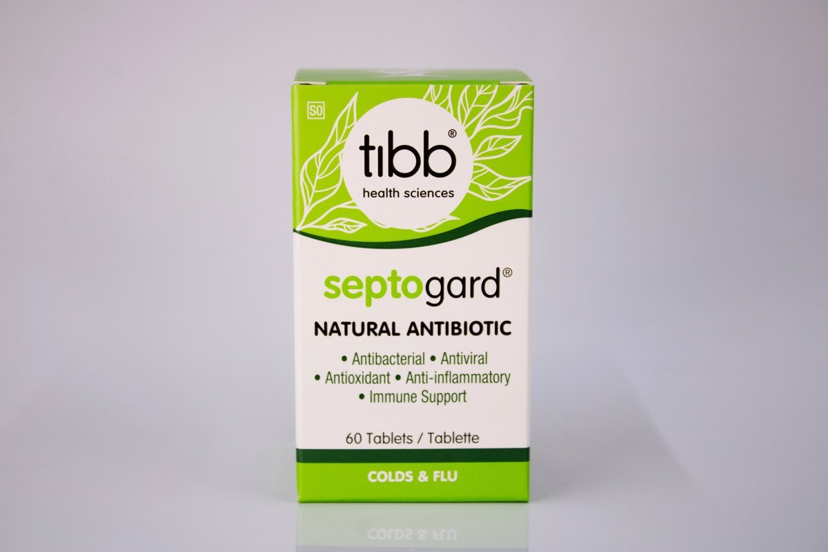 tibb health sciences - septogard Natural Antibiotic Colds & Flu 60 tablets, product pack