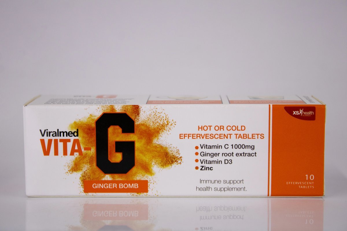 Viralmed Vita-G - Immune Support Health Supplements Ginger 10 tablets, product pack